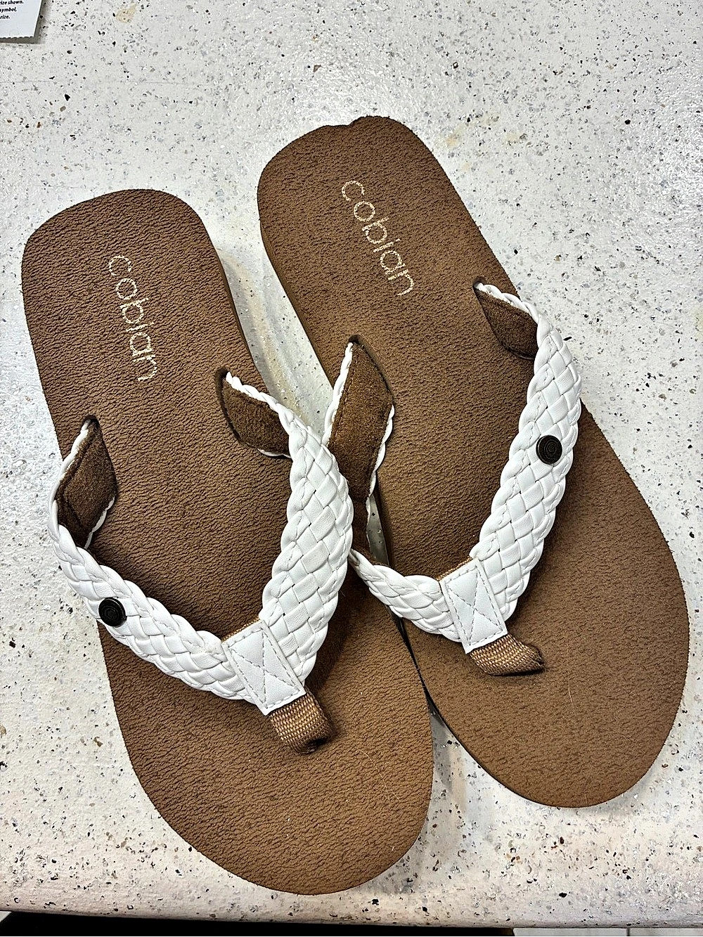 Cobian Braided Bounce Braided Strap Sandals in White & Brown US 9